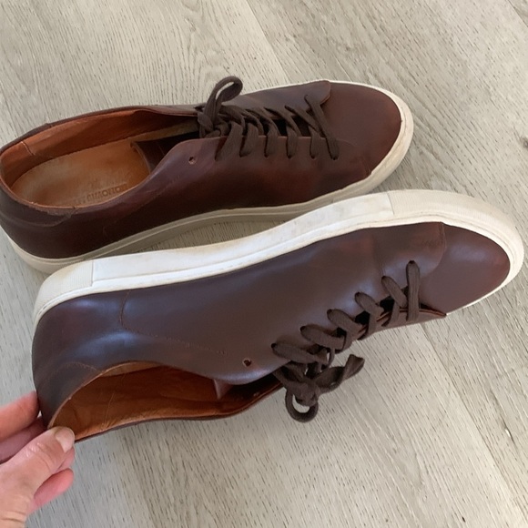 Beckett Simonon Reid golf Sneaker pull on size 13 brown leather distressed‎ - Picture 9 of 9